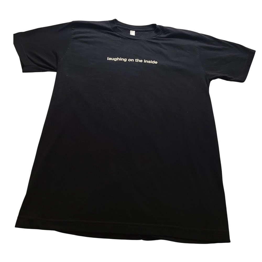 American Apparel Laughing On The Inside Graphic T-Shirt Black Men's Large